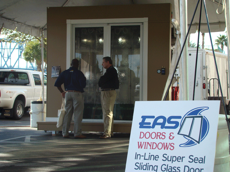EAS Hurricane Rated Sliding Glass Doors Demo Tent3